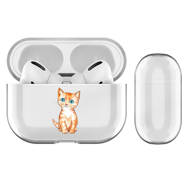 Micklyn Le Feuvre Animals Ginger Kitten Clear Hard Crystal Cover Case for Apple AirPods Pro Charging Case