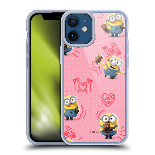 Minions Rise of Gru(2021) Valentines 2021 Bob Pattern Soft Gel Case for Apple iPhone 12 Mini