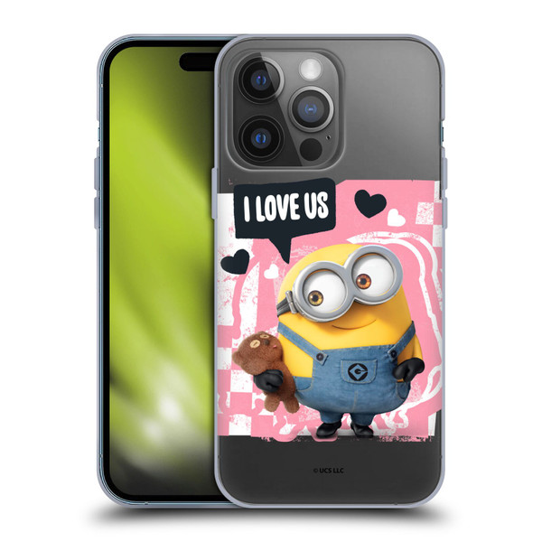 Minions Rise of Gru(2021) Valentines 2021 Bob Loves Bear Soft Gel Case for Apple iPhone 14 Pro