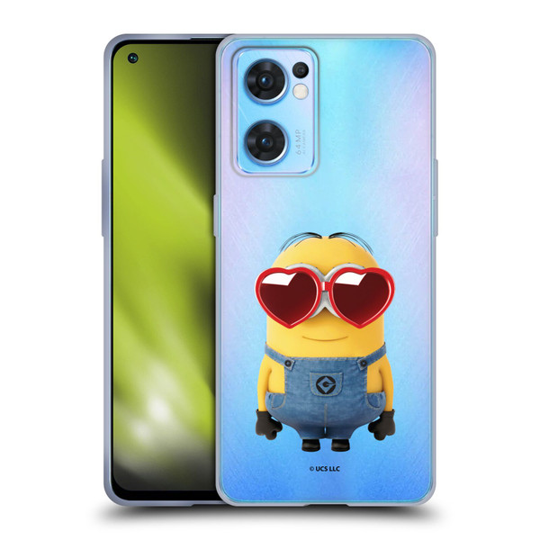 Minions Rise of Gru(2021) Valentines 2021 Heart Glasses Soft Gel Case for OPPO Reno7 5G / Find X5 Lite