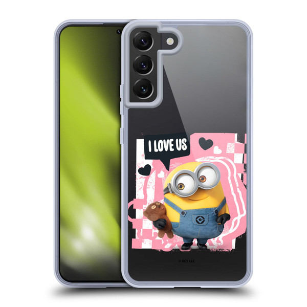 Minions Rise of Gru(2021) Valentines 2021 Bob Loves Bear Soft Gel Case for Samsung Galaxy S22+ 5G