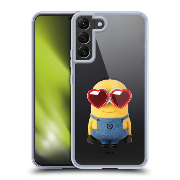 Minions Rise of Gru(2021) Valentines 2021 Heart Glasses Soft Gel Case for Samsung Galaxy S22+ 5G