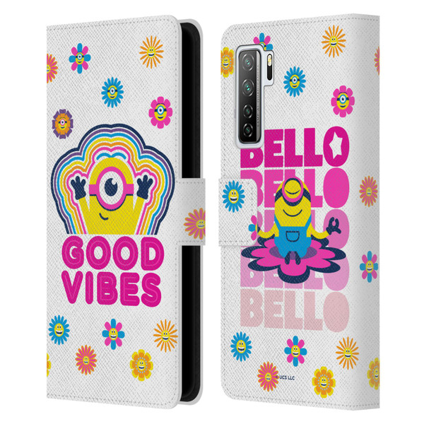 Minions Rise of Gru(2021) Day Tripper Good Vibes Leather Book Wallet Case Cover For Huawei Nova 7 SE/P40 Lite 5G