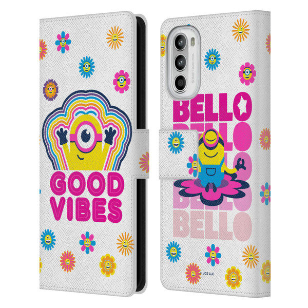 Minions Rise of Gru(2021) Day Tripper Good Vibes Leather Book Wallet Case Cover For Motorola Moto G52