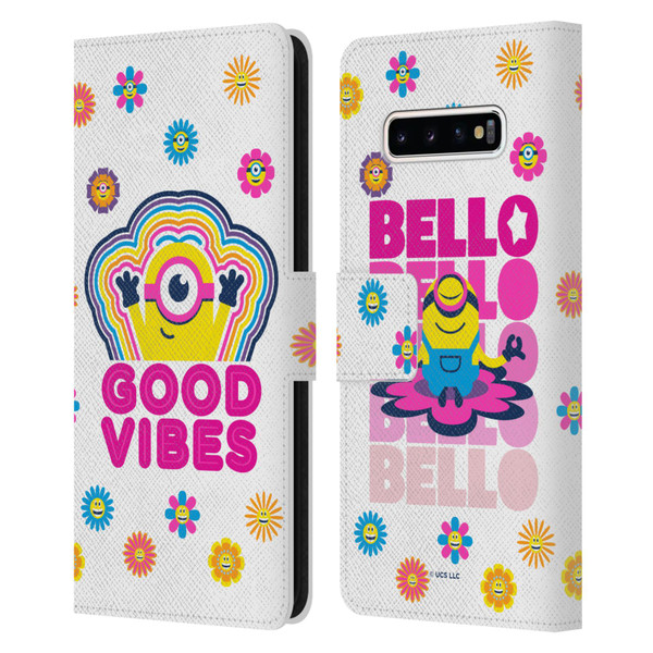 Minions Rise of Gru(2021) Day Tripper Good Vibes Leather Book Wallet Case Cover For Samsung Galaxy S10+ / S10 Plus
