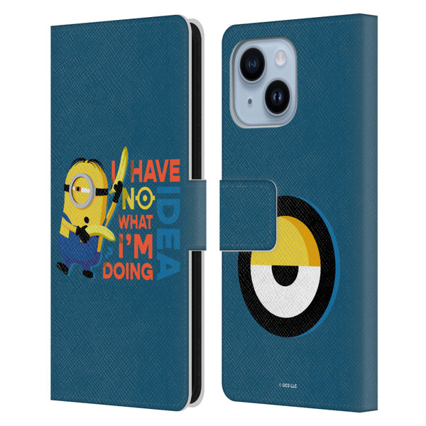 Minions Rise of Gru(2021) Humor No Idea Leather Book Wallet Case Cover For Apple iPhone 14 Plus