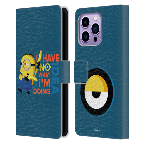 Minions Rise of Gru(2021) Humor No Idea Leather Book Wallet Case Cover For Apple iPhone 14 Pro Max