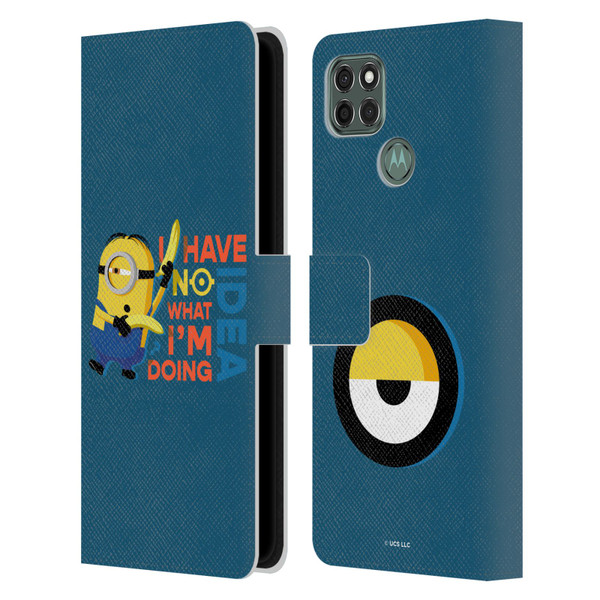 Minions Rise of Gru(2021) Humor No Idea Leather Book Wallet Case Cover For Motorola Moto G9 Power
