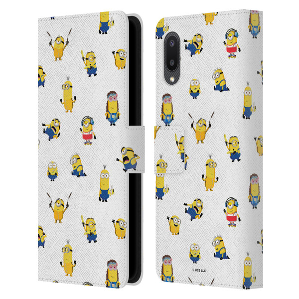 Minions Rise of Gru(2021) Humor Costume Pattern Leather Book Wallet Case Cover For Samsung Galaxy A02/M02 (2021)
