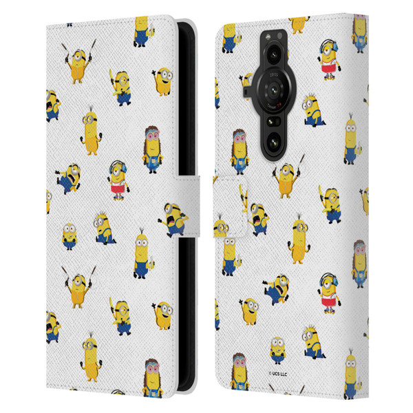 Minions Rise of Gru(2021) Humor Costume Pattern Leather Book Wallet Case Cover For Sony Xperia Pro-I