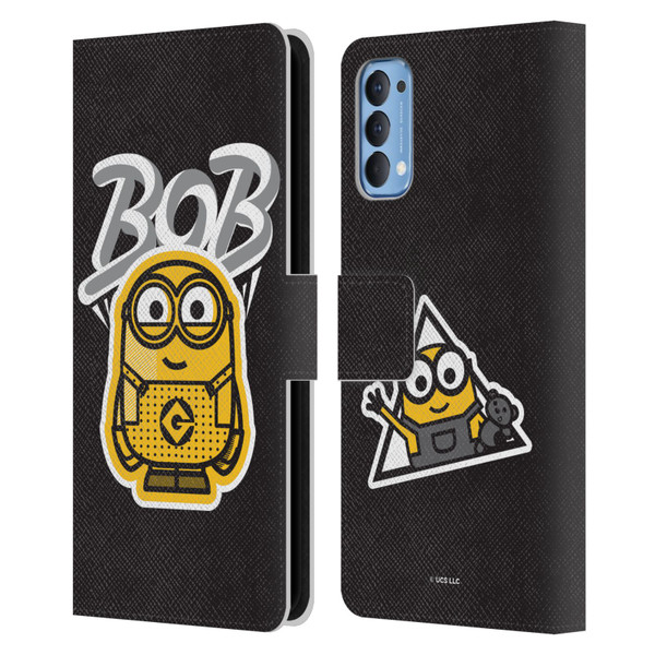 Minions Rise of Gru(2021) Iconic Mayhem Bob Leather Book Wallet Case Cover For OPPO Reno 4 5G