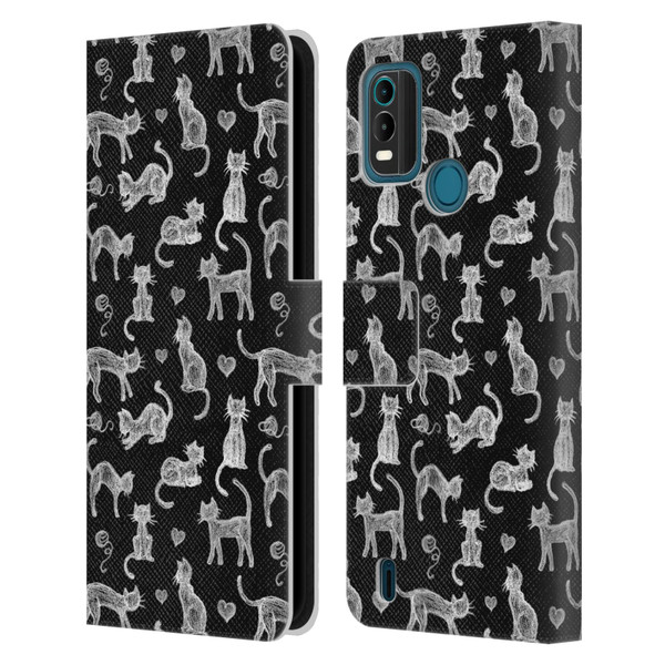 Micklyn Le Feuvre Animals Teachers Pet Chalkboard Cats Leather Book Wallet Case Cover For Nokia G11 Plus