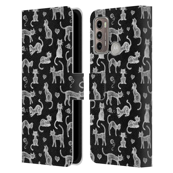 Micklyn Le Feuvre Animals Teachers Pet Chalkboard Cats Leather Book Wallet Case Cover For Motorola Moto G60 / Moto G40 Fusion
