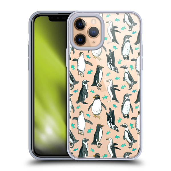 Micklyn Le Feuvre Animals 2 Little Penguins And Fish Soft Gel Case for Apple iPhone 11 Pro