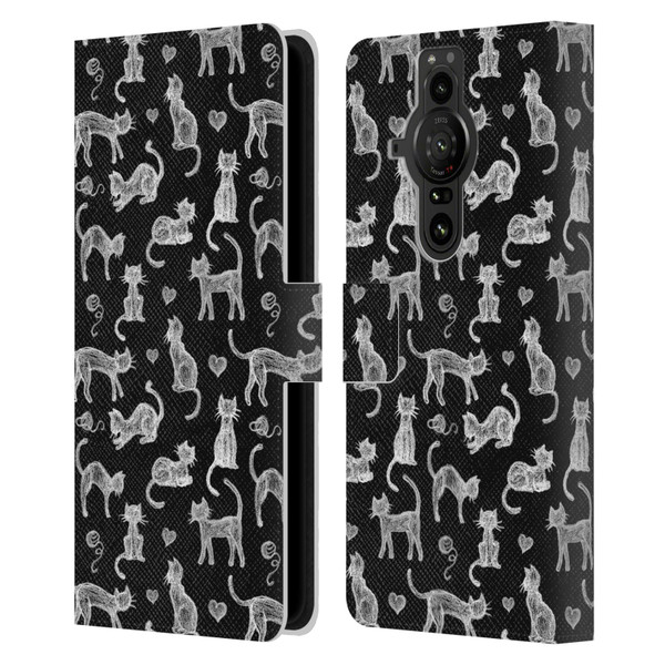Micklyn Le Feuvre Animals Teachers Pet Chalkboard Cats Leather Book Wallet Case Cover For Sony Xperia Pro-I