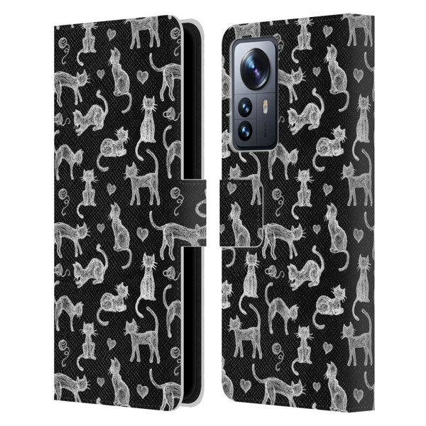 Micklyn Le Feuvre Animals Teachers Pet Chalkboard Cats Leather Book Wallet Case Cover For Xiaomi 12 Pro