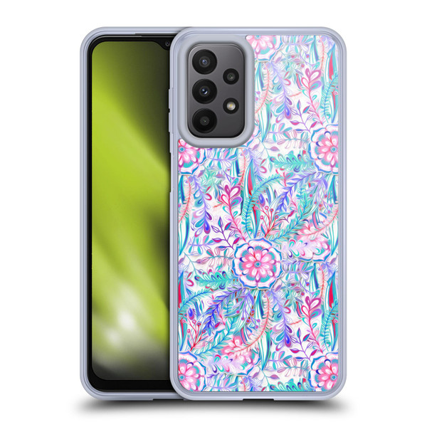 Micklyn Le Feuvre Florals Burst in Pink and Teal Soft Gel Case for Samsung Galaxy A23 / 5G (2022)