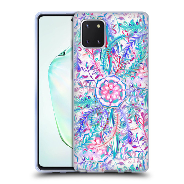 Micklyn Le Feuvre Florals Burst in Pink and Teal Soft Gel Case for Samsung Galaxy Note10 Lite