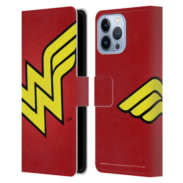 Wonder Woman DC Comics Logos Oversized Leather Book Wallet Case Cover For Apple iPhone 13 Pro Max