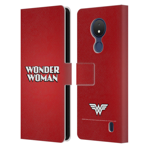Wonder Woman DC Comics Logos Text Leather Book Wallet Case Cover For Nokia C21