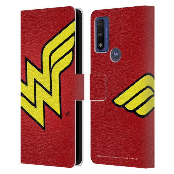 Wonder Woman DC Comics Logos Oversized Leather Book Wallet Case Cover For Motorola G Pure