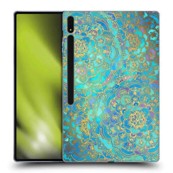 Micklyn Le Feuvre Mandala Sapphire and Jade Soft Gel Case for Samsung Galaxy Tab S8 Ultra