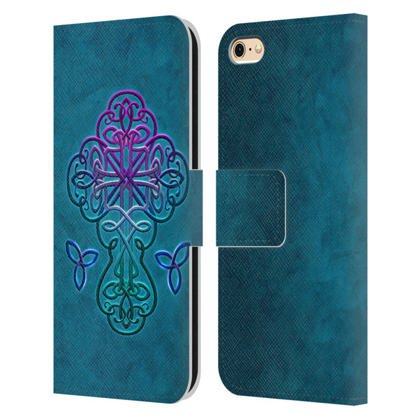 Brigid Ashwood Crosses Celtic Leather Book Wallet Case Cover For Apple iPhone 6 / iPhone 6s