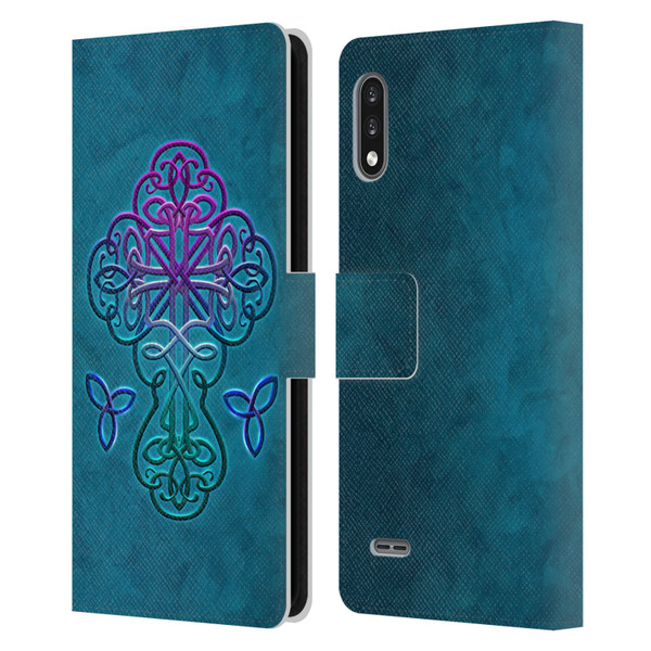 Brigid Ashwood Crosses Celtic Leather Book Wallet Case Cover For LG K22
