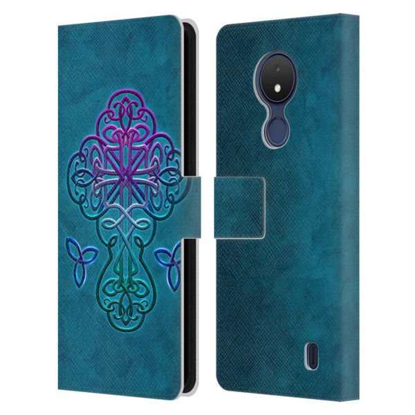Brigid Ashwood Crosses Celtic Leather Book Wallet Case Cover For Nokia C21