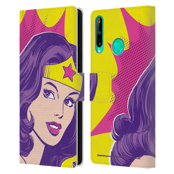 Wonder Woman DC Comics Vintage Art Pop Art Leather Book Wallet Case Cover For Huawei P40 lite E