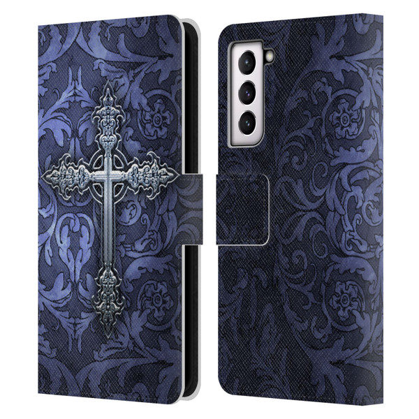 Brigid Ashwood Crosses Gothic Leather Book Wallet Case Cover For Samsung Galaxy S21 5G