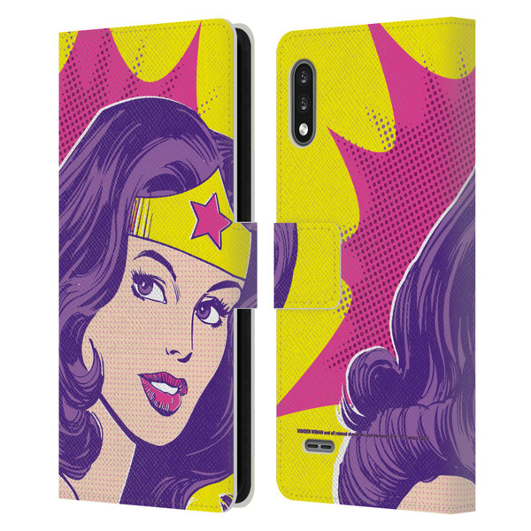 Wonder Woman DC Comics Vintage Art Pop Art Leather Book Wallet Case Cover For LG K22