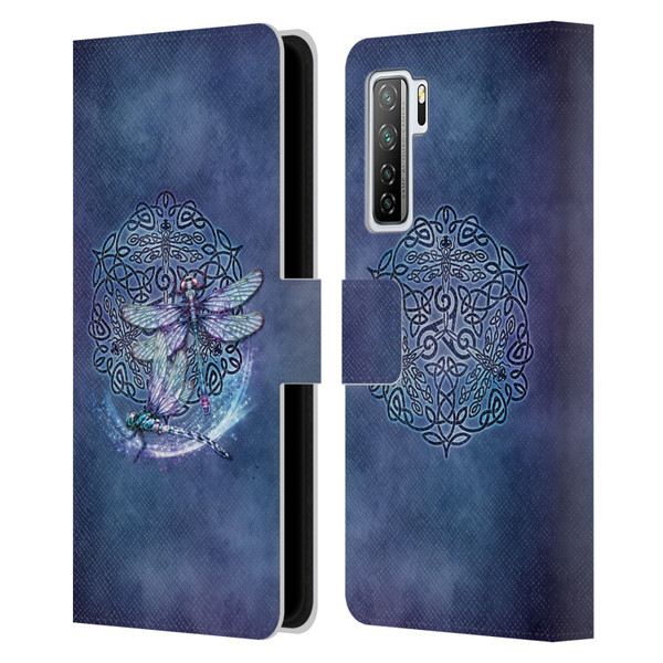 Brigid Ashwood Celtic Wisdom Dragonfly Leather Book Wallet Case Cover For Huawei Nova 7 SE/P40 Lite 5G