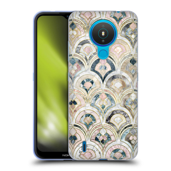 Micklyn Le Feuvre Marble Patterns Art Deco Tiles In Soft Pastels Soft Gel Case for Nokia 1.4