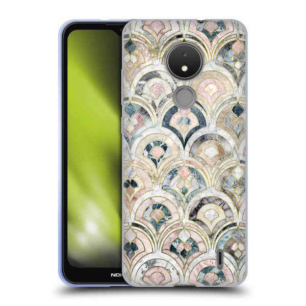 Micklyn Le Feuvre Marble Patterns Art Deco Tiles In Soft Pastels Soft Gel Case for Nokia C21