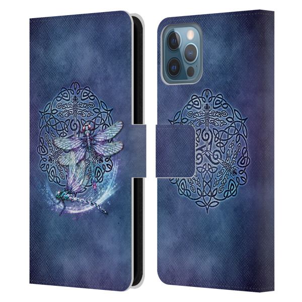 Brigid Ashwood Celtic Wisdom Dragonfly Leather Book Wallet Case Cover For Apple iPhone 12 / iPhone 12 Pro