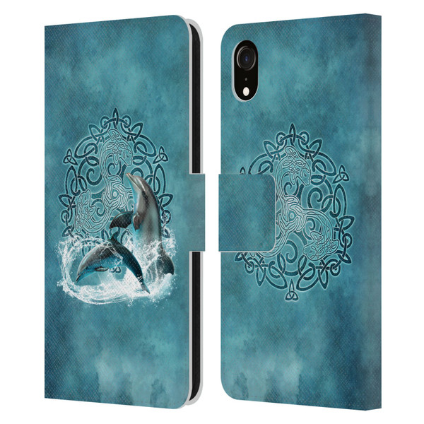Brigid Ashwood Celtic Wisdom Dolphin Leather Book Wallet Case Cover For Apple iPhone XR