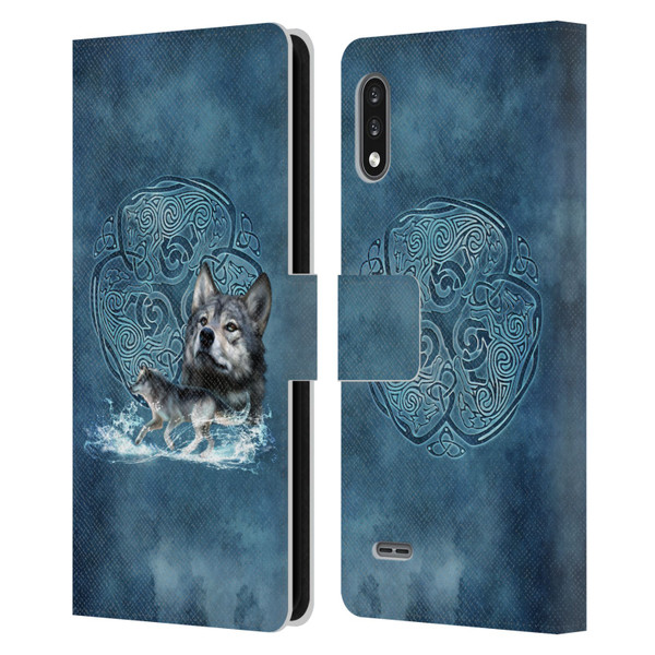 Brigid Ashwood Celtic Wisdom Wolf Leather Book Wallet Case Cover For LG K22