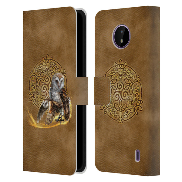 Brigid Ashwood Celtic Wisdom Owl Leather Book Wallet Case Cover For Nokia C10 / C20