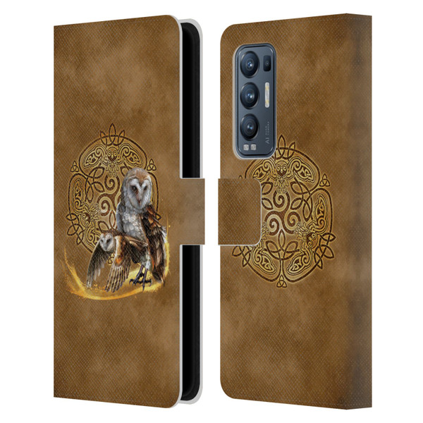 Brigid Ashwood Celtic Wisdom Owl Leather Book Wallet Case Cover For OPPO Find X3 Neo / Reno5 Pro+ 5G