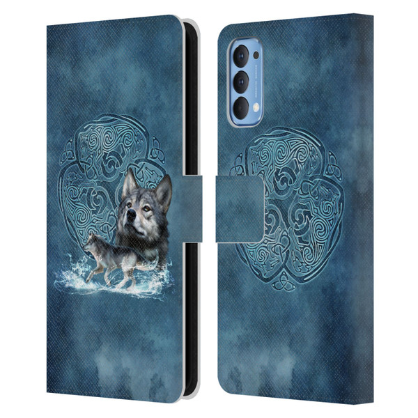 Brigid Ashwood Celtic Wisdom Wolf Leather Book Wallet Case Cover For OPPO Reno 4 5G