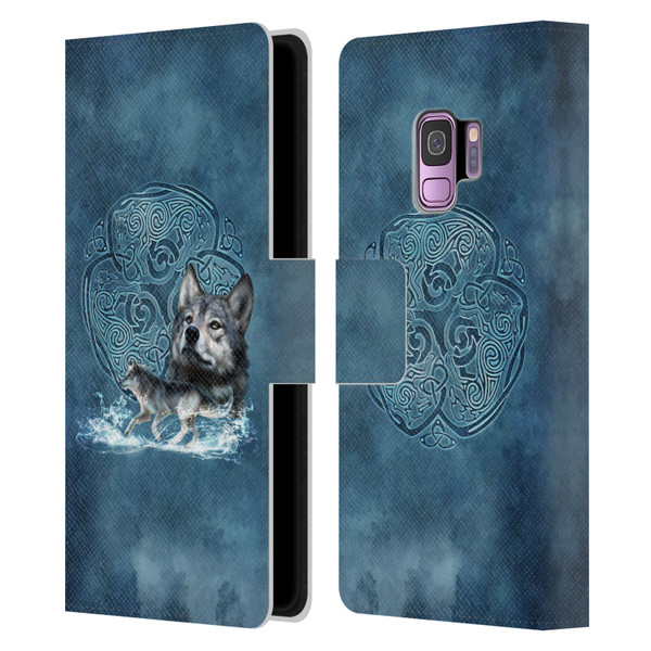 Brigid Ashwood Celtic Wisdom Wolf Leather Book Wallet Case Cover For Samsung Galaxy S9