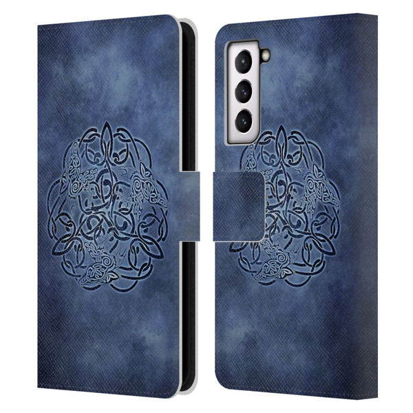 Brigid Ashwood Celtic Wisdom Knot Raven Leather Book Wallet Case Cover For Samsung Galaxy S21 5G