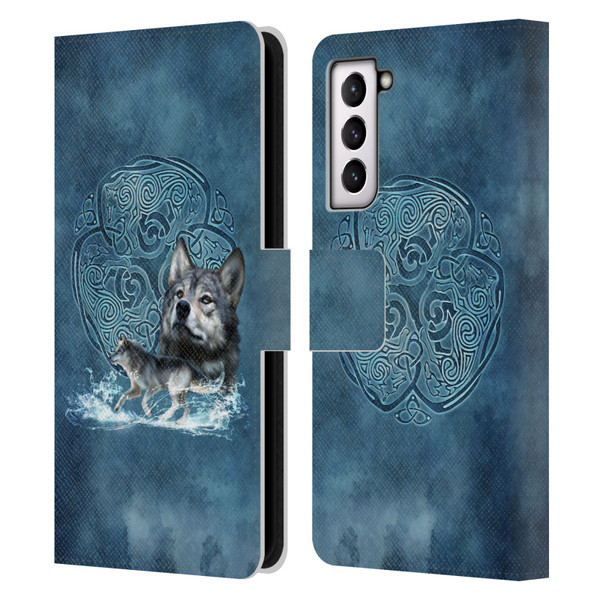 Brigid Ashwood Celtic Wisdom Wolf Leather Book Wallet Case Cover For Samsung Galaxy S21 5G