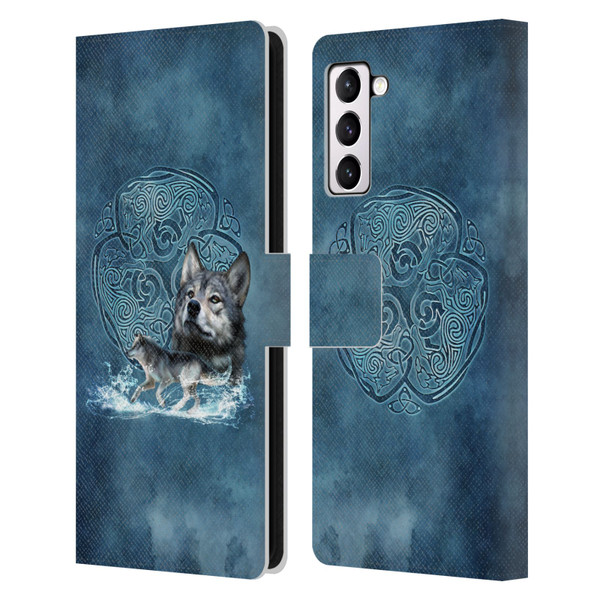 Brigid Ashwood Celtic Wisdom Wolf Leather Book Wallet Case Cover For Samsung Galaxy S21+ 5G