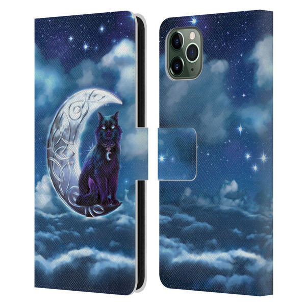 Brigid Ashwood Celtic Wisdom 2 Black Cat Leather Book Wallet Case Cover For Apple iPhone 11 Pro Max