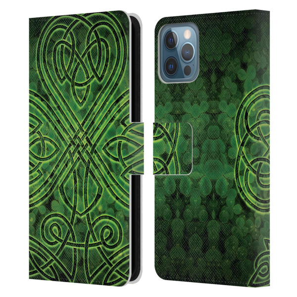 Brigid Ashwood Celtic Wisdom 3 Irish Shamrock Leather Book Wallet Case Cover For Apple iPhone 12 / iPhone 12 Pro