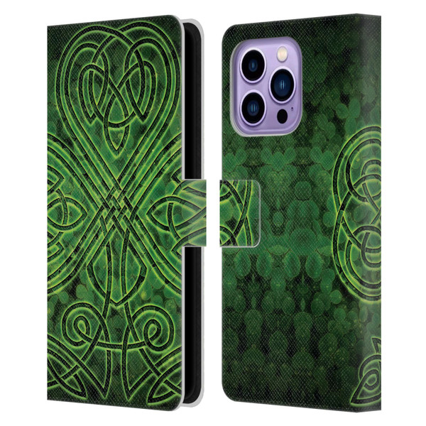 Brigid Ashwood Celtic Wisdom 3 Irish Shamrock Leather Book Wallet Case Cover For Apple iPhone 14 Pro Max
