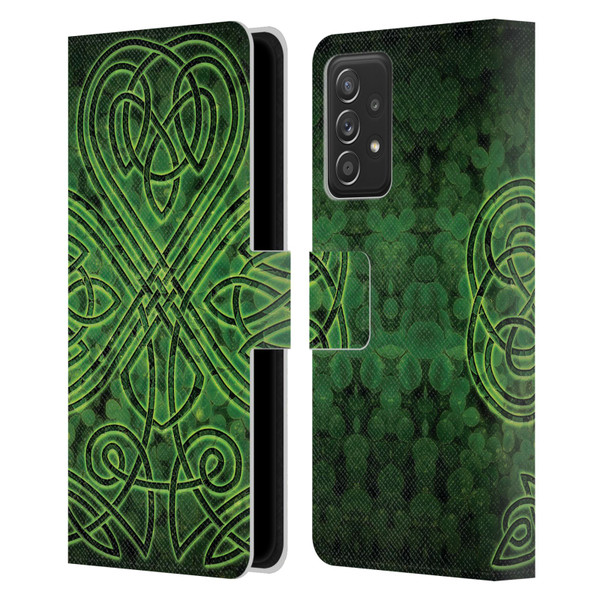 Brigid Ashwood Celtic Wisdom 3 Irish Shamrock Leather Book Wallet Case Cover For Samsung Galaxy A52 / A52s / 5G (2021)