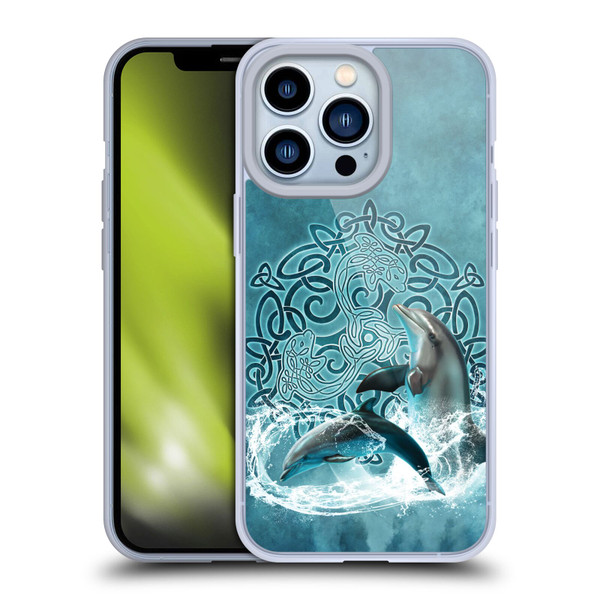 Brigid Ashwood Celtic Wisdom Dolphin Soft Gel Case for Apple iPhone 13 Pro